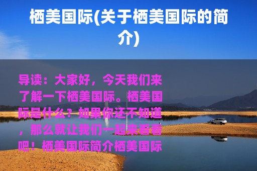 栖美国际(关于栖美国际的简介)