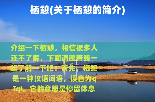 栖憩(关于栖憩的简介)