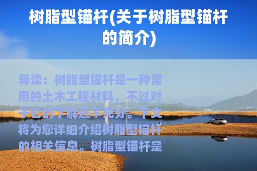 树脂型锚杆(关于树脂型锚杆的简介)