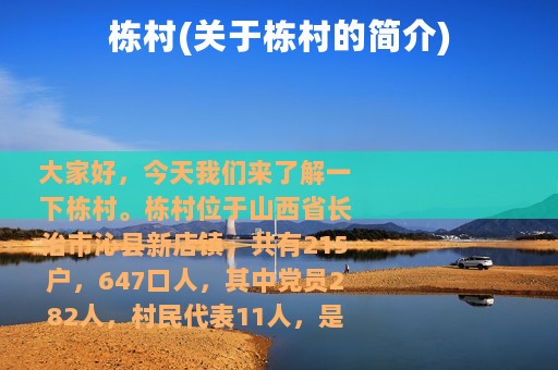 栋村(关于栋村的简介)