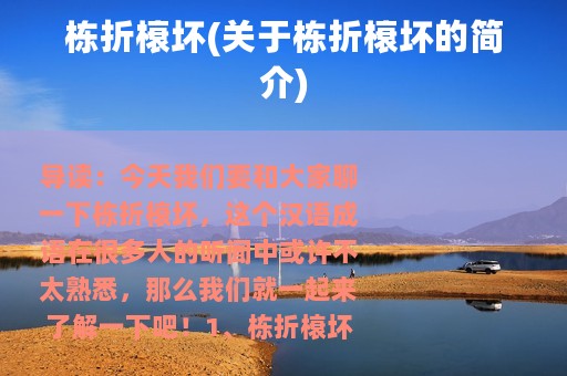 栋折榱坏(关于栋折榱坏的简介)