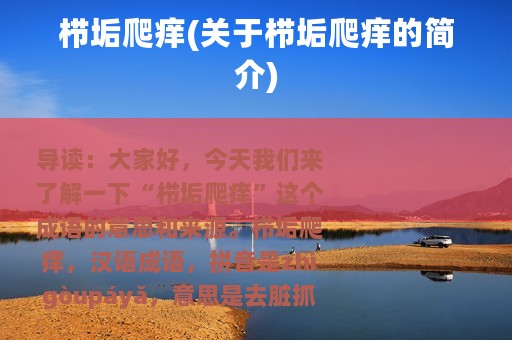 栉垢爬痒(关于栉垢爬痒的简介)