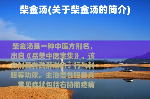 柴金汤(关于柴金汤的简介)