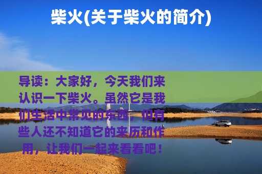 柴火(关于柴火的简介)