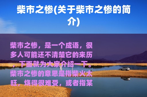 柴市之惨(关于柴市之惨的简介)