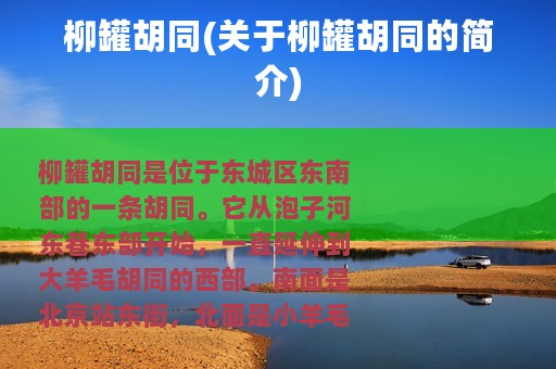柳罐胡同(关于柳罐胡同的简介)