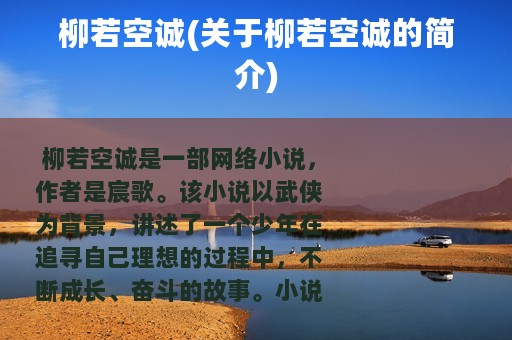 柳若空诚(关于柳若空诚的简介)