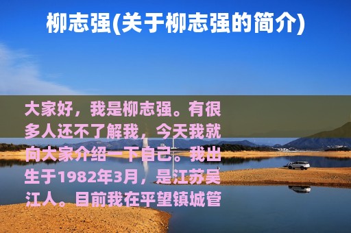 柳志强(关于柳志强的简介)