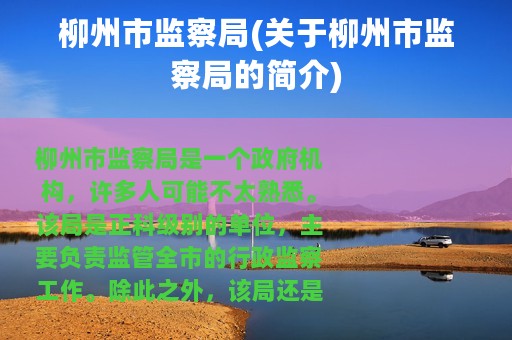 柳州市监察局(关于柳州市监察局的简介)