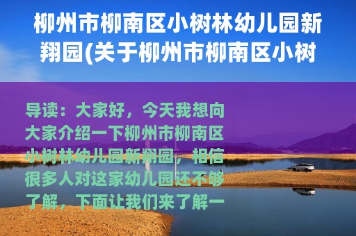 柳州市柳南区小树林幼儿园新翔园(关于柳州市柳南区小树林幼儿园新翔园的简介)