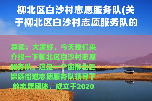 柳北区白沙村志愿服务队(关于柳北区白沙村志愿服务队的简介)