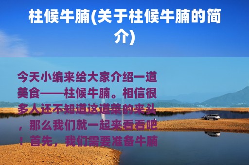 柱候牛腩(关于柱候牛腩的简介)