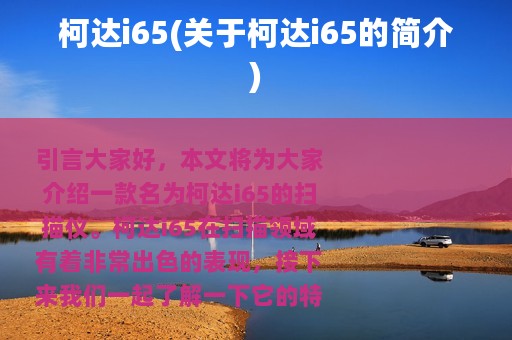 柯达i65(关于柯达i65的简介)