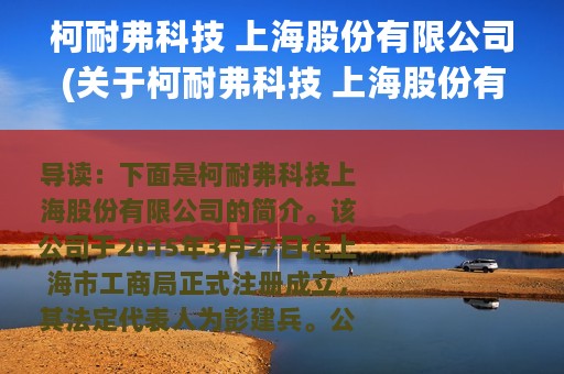 柯耐弗科技 上海股份有限公司(关于柯耐弗科技 上海股份有限公司的简介)
