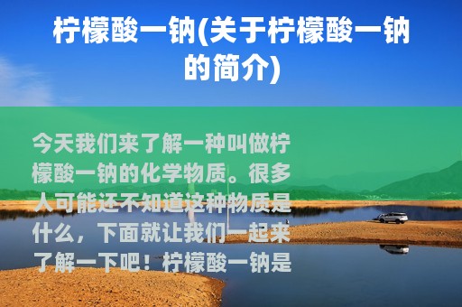 柠檬酸一钠(关于柠檬酸一钠的简介)