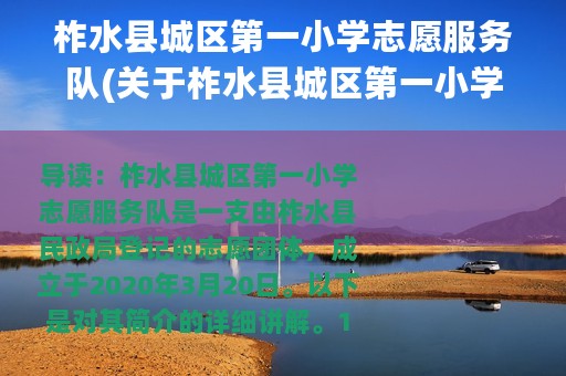 柞水县城区第一小学志愿服务队(关于柞水县城区第一小学志愿服务队的简介)