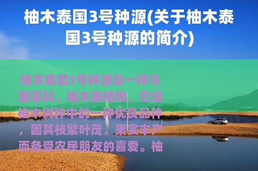 柚木泰国3号种源(关于柚木泰国3号种源的简介)