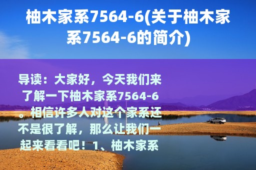 柚木家系7564-6(关于柚木家系7564-6的简介)
