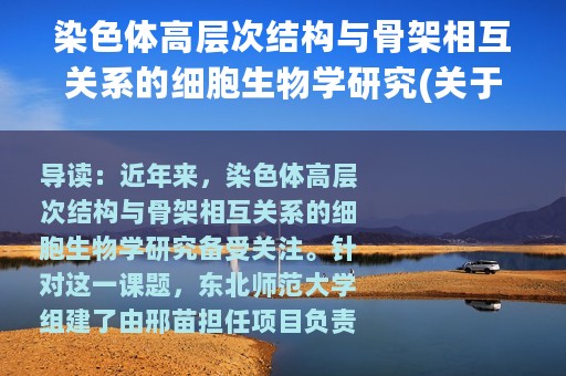 染色体高层次结构与骨架相互关系的细胞生物学研究(关于染色体高层次结构与骨架相互关系的细胞生物学研究的简介)