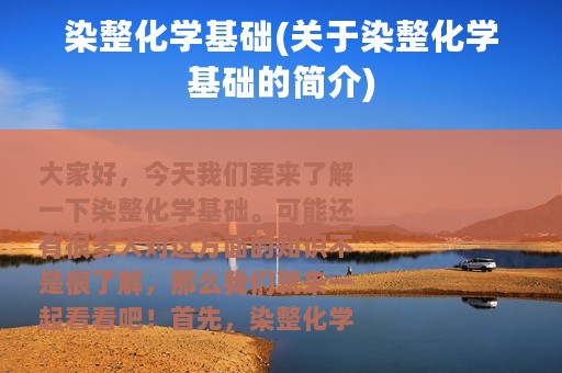 染整化学基础(关于染整化学基础的简介)