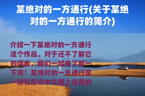 某绝对的一方通行(关于某绝对的一方通行的简介)