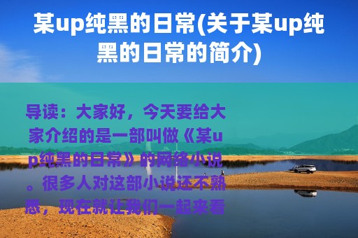 某up纯黑的日常(关于某up纯黑的日常的简介)