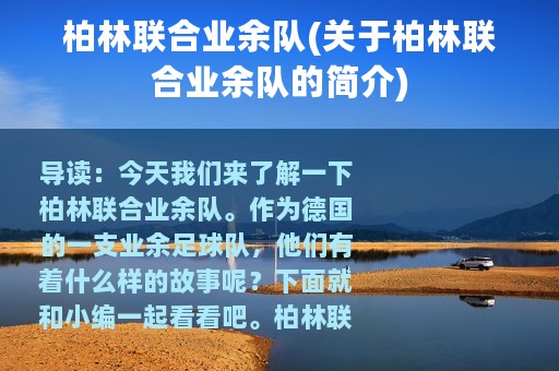 柏林联合业余队(关于柏林联合业余队的简介)