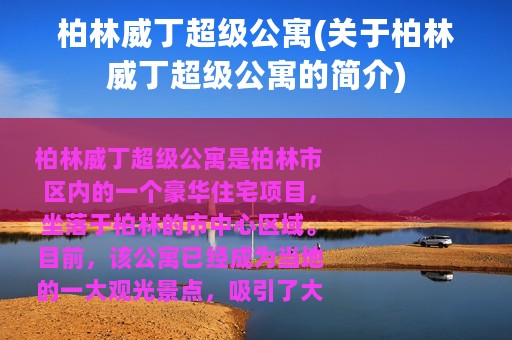 柏林威丁超级公寓(关于柏林威丁超级公寓的简介)