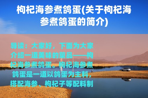 枸杞海参煮鸽蛋(关于枸杞海参煮鸽蛋的简介)