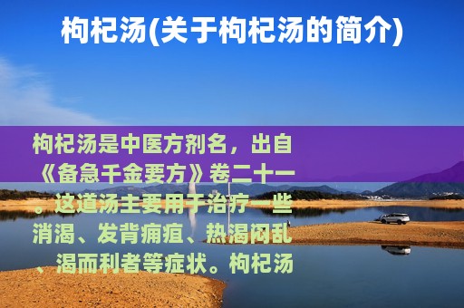 枸杞汤(关于枸杞汤的简介)