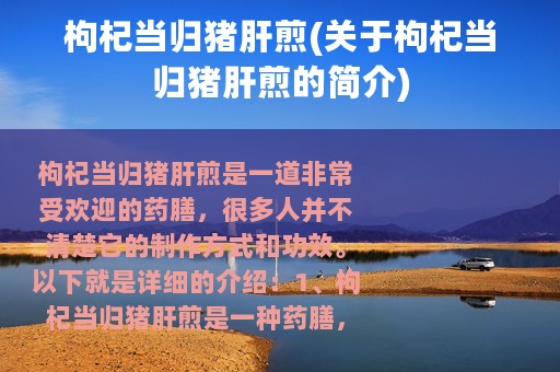 枸杞当归猪肝煎(关于枸杞当归猪肝煎的简介)