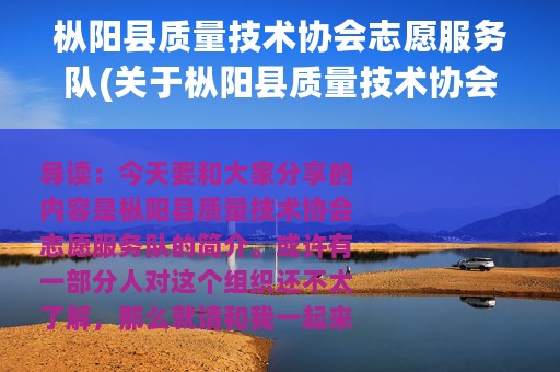 枞阳县质量技术协会志愿服务队(关于枞阳县质量技术协会志愿服务队的简介)