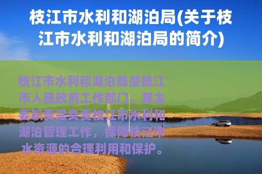 枝江市水利和湖泊局(关于枝江市水利和湖泊局的简介)