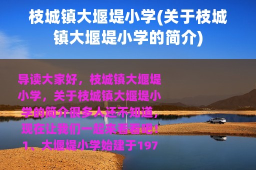 枝城镇大堰堤小学(关于枝城镇大堰堤小学的简介)