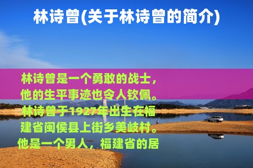 林诗曾(关于林诗曾的简介)