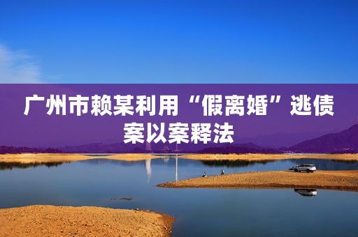 广州市赖某利用“假离婚”逃债案以案释法