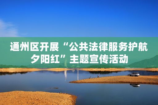 通州区开展“公共法律服务护航夕阳红”主题宣传活动
