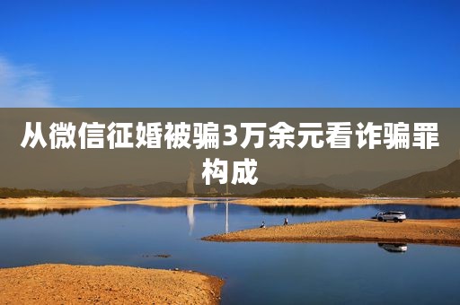 从微信征婚被骗3万余元看诈骗罪构成