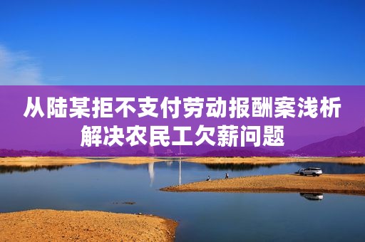 从陆某拒不支付劳动报酬案浅析解决农民工欠薪问题