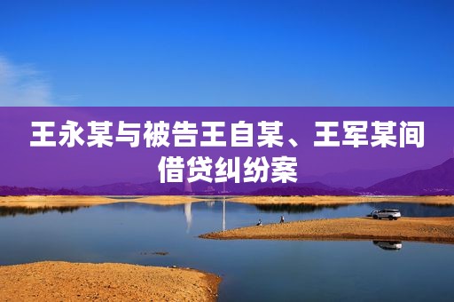 王永某与被告王自某、王军某间借贷纠纷案