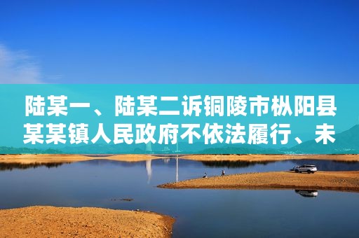 陆某一、陆某二诉铜陵市枞阳县某某镇人民政府不依法履行、未按照约定履行行政协议案