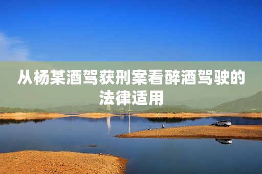 从杨某酒驾获刑案看醉酒驾驶的法律适用