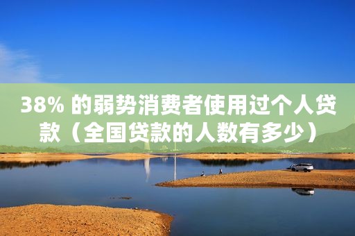38% 的弱势消费者使用过个人贷款（全国贷款的人数有多少）