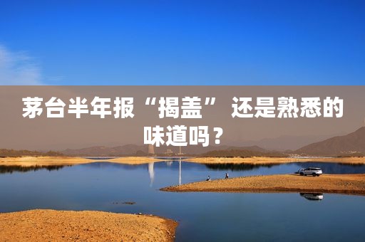 茅台半年报“揭盖” 还是熟悉的味道吗？