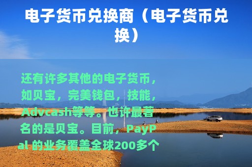 电子货币兑换商（电子货币兑换）