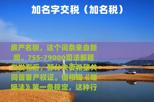 加名字交税（加名税）