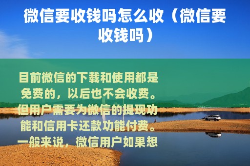 微信要收钱吗怎么收（微信要收钱吗）