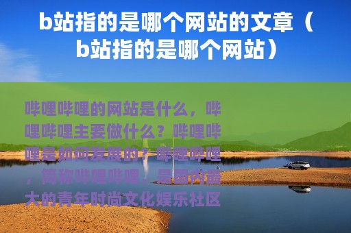 b站指的是哪个网站的文章（b站指的是哪个网站）