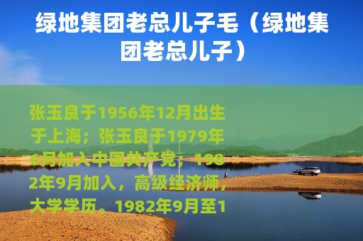 绿地集团老总儿子毛（绿地集团老总儿子）