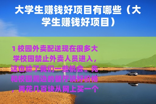 大学生赚钱好项目有哪些（大学生赚钱好项目）